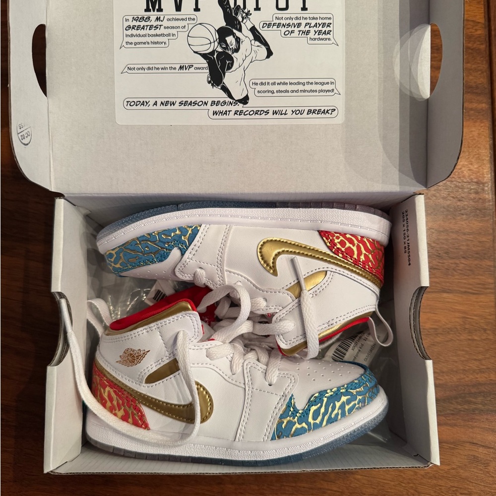 Jordan 1 Mid SS TD white / metallic gold sneakers